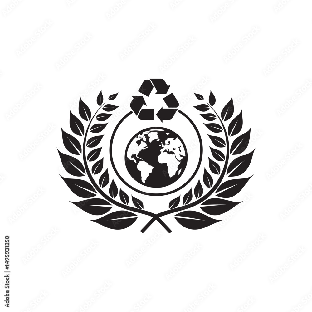 Fototapeta premium zero waste lifestyle vector clip art logo design illustration