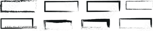 "Torn Paper and Grunge Frame Vector Pack: Black Rough Edge Rectangles, Jagged Square Borders, and Handcrafted Brush Stroke Backgrounds for Mixed Media Art"