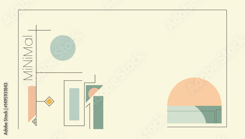 Clean minimalist art composition showcasing geometric shapes and linear arrangements in a balanced and visually calming presentation.