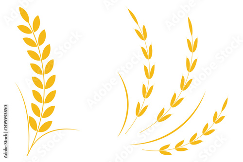 Agriculture  wheat icon. Ear of wheat icon, wheat, barley, rye or rice grain icon vector in flat  style.