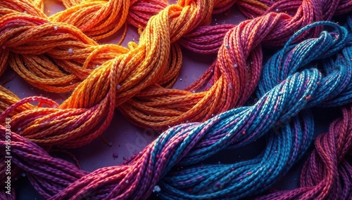 Intricate woven threads, rich colors, seamless repeat , medieval, fabric, tileable