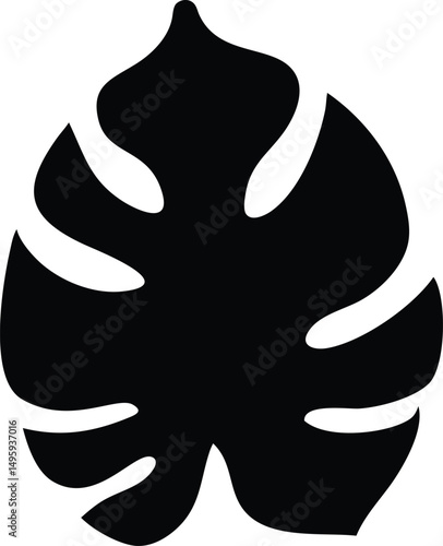 abstract monstera leaf silhouette