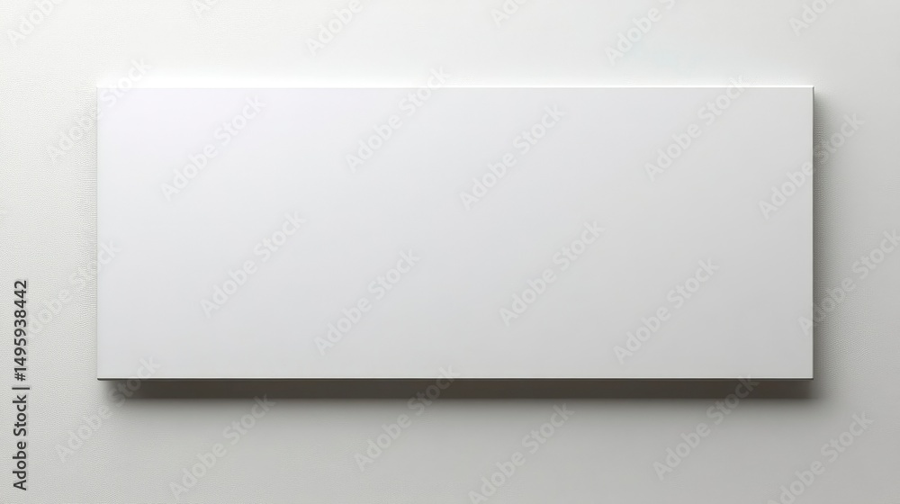 Blank White Rectangular Paper Mockup on White Background Blank White Rectangular Paper Mockup on White Background