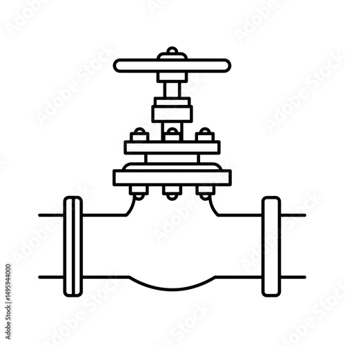 Pipeline valve illustration depicting chemical industry icon  