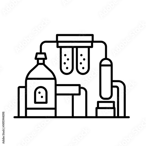 Chemical industry equipment for waste treatment concept icon  
