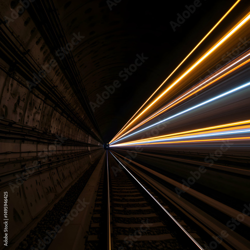 Wallpaper Mural Train Tunnel Light Trails Torontodigital.ca
