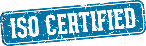 iso certified rectangular sign. iso certified stamp