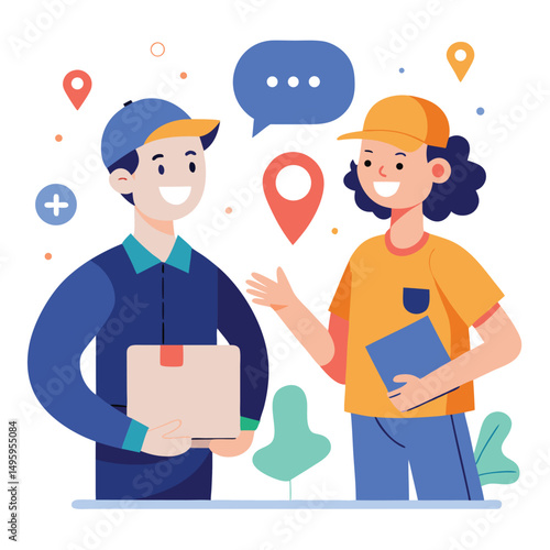 Delivery Person Giving Package to Customer Outdoor