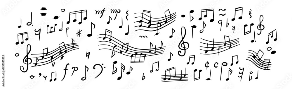 Fotografie Classic music handwritten sketch background