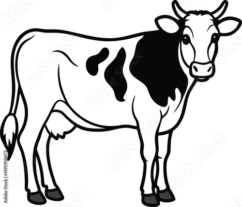 cow on a white background
