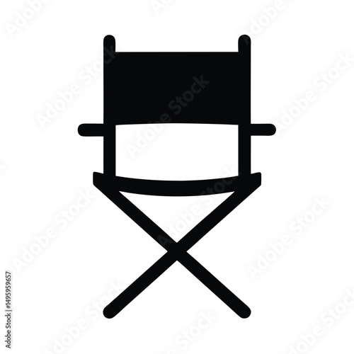 Director Chair Vector Icon Isolated on White