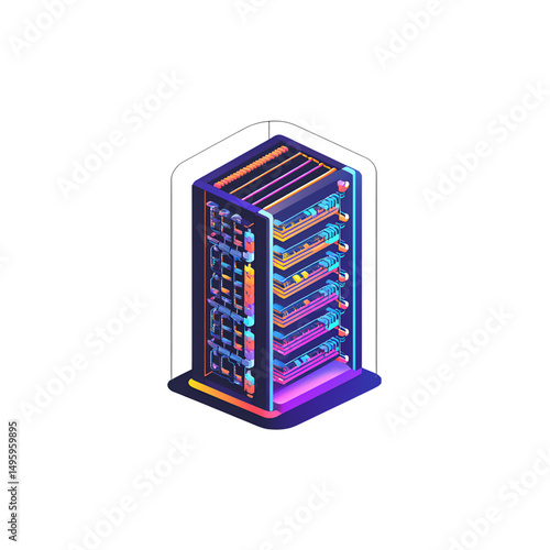 3d modern server rack
