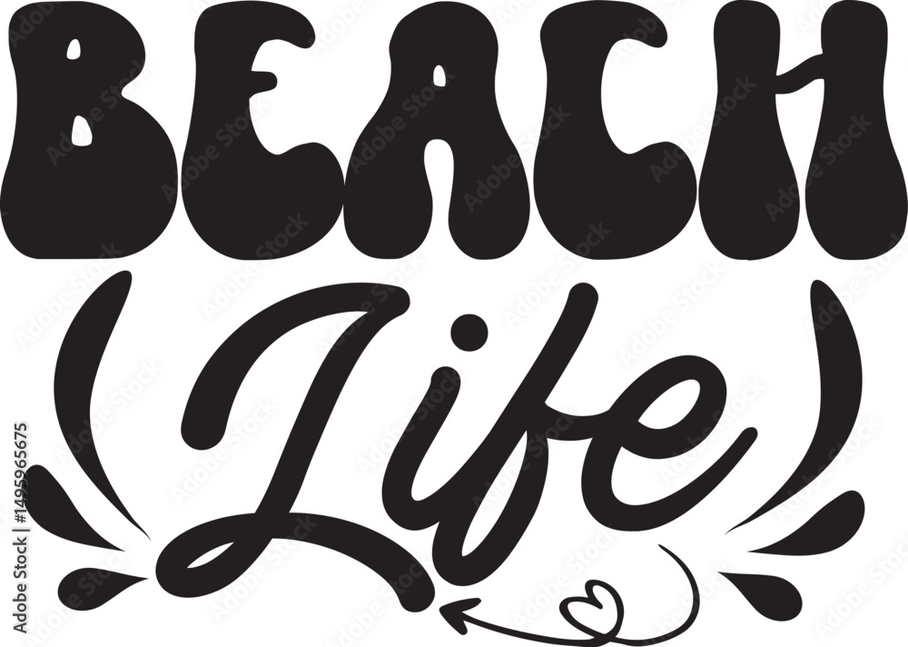 Naklejka premium Beach life Svg T-shirt Design