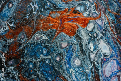 Color paint- acrylic fluid art. Exotic marble texture- abstract background