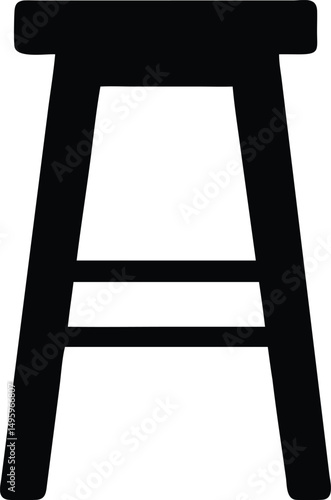 minimalist wooden stool silhouette 