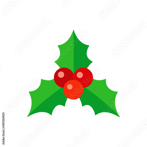 christmas holly berry icon vector art