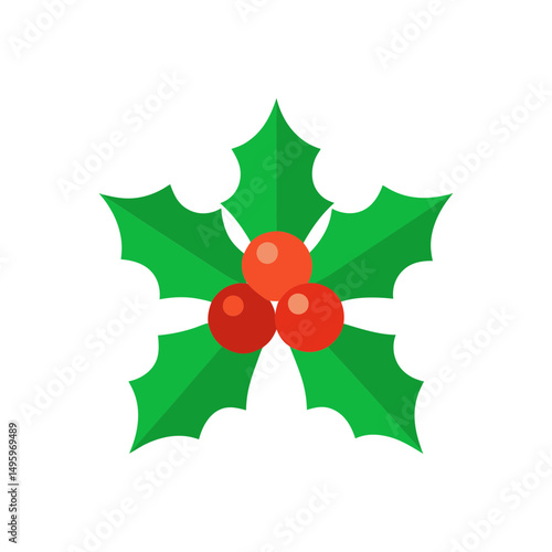 christmas holly berry icon vector art