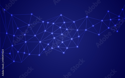Technology background design abstract polygonal map network connections.
