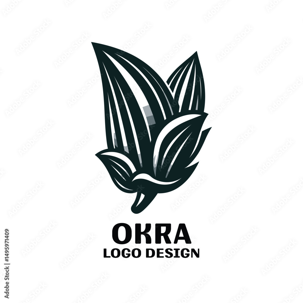 Okra Vector Logo Design Okra Vector Logo Design