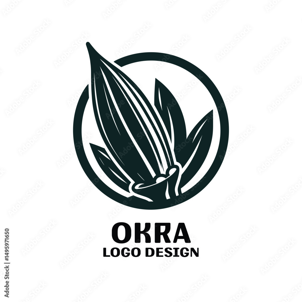 Okra Vector Logo Design Okra Vector Logo Design
