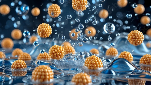 Soap molecules creating micelles for effective cleaning
