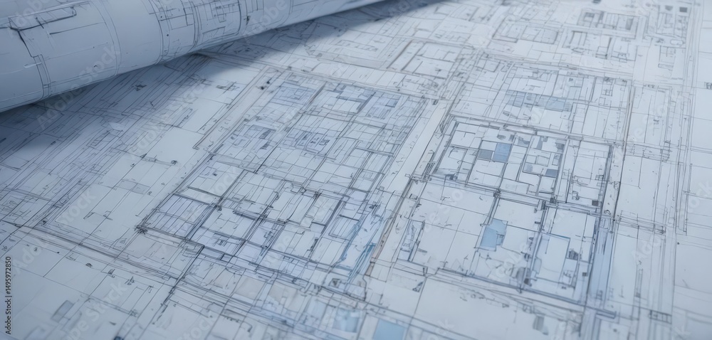Blueprint overlay with faded blue photographic effect, architectural plan details, filter, blueprint, abstract Blueprint overlay with faded blue photographic effect, architectural plan details, filter, blueprint, abstract