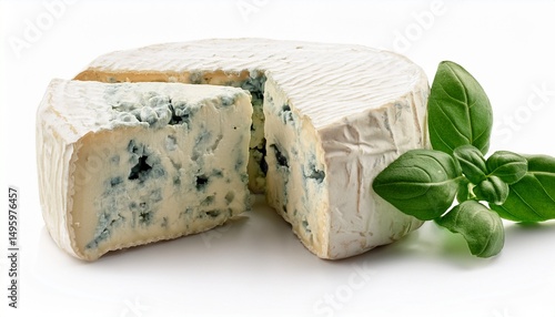 blue cheese on white background isolated
