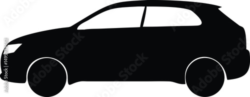 realistic car in profile silhouette