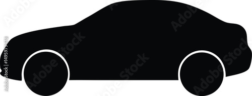 realistic car in profile silhouette