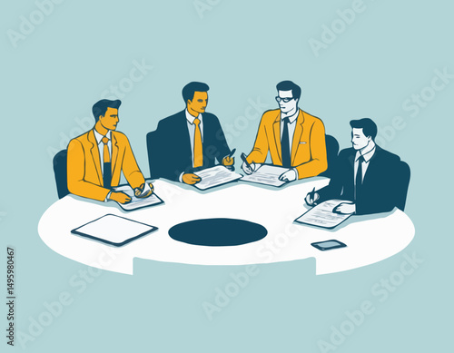 Requirements gathering, client demand or customer opinion, summary or meeting conclusion, stakeholders use case, lecture or meeting note concept, businessman write client requirements from discussion