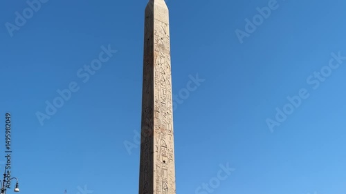 The Lateran Obelisk in Rome, the tallest ancient Egyptian obelisk in the world, standing proudly in Piazza San Giovanni, symbolizing Rome’s rich history and cultural fusion.

