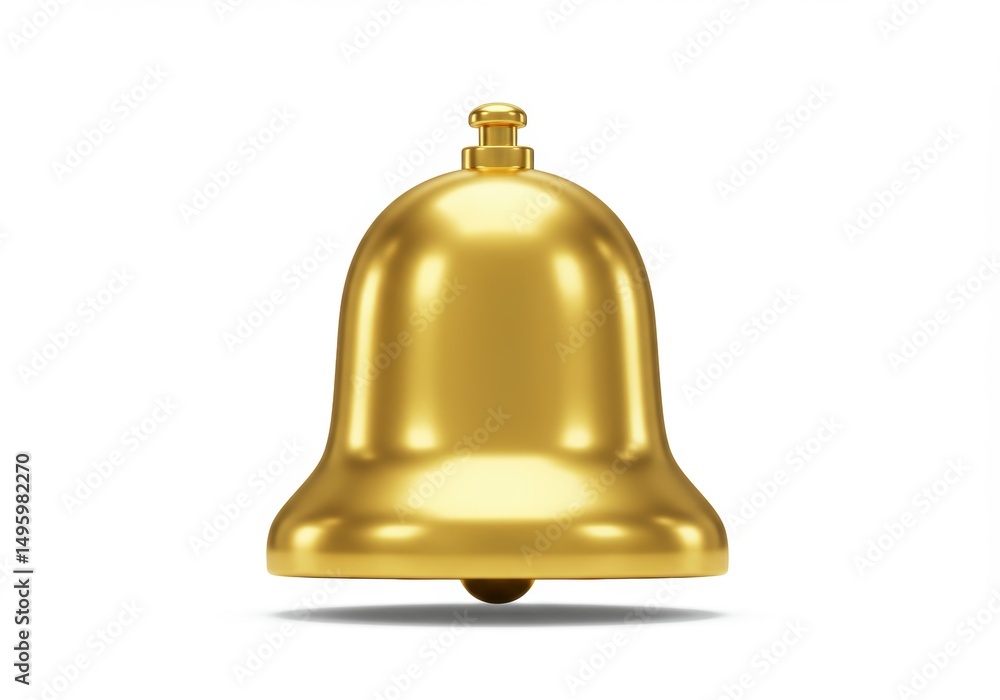 Isolated Golden Service Bell on White Background Isolated Golden Service Bell on White Background