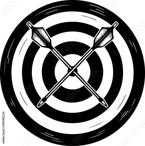 Archery Target Shooter Silhouette vector design