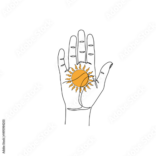 Hand with a sun