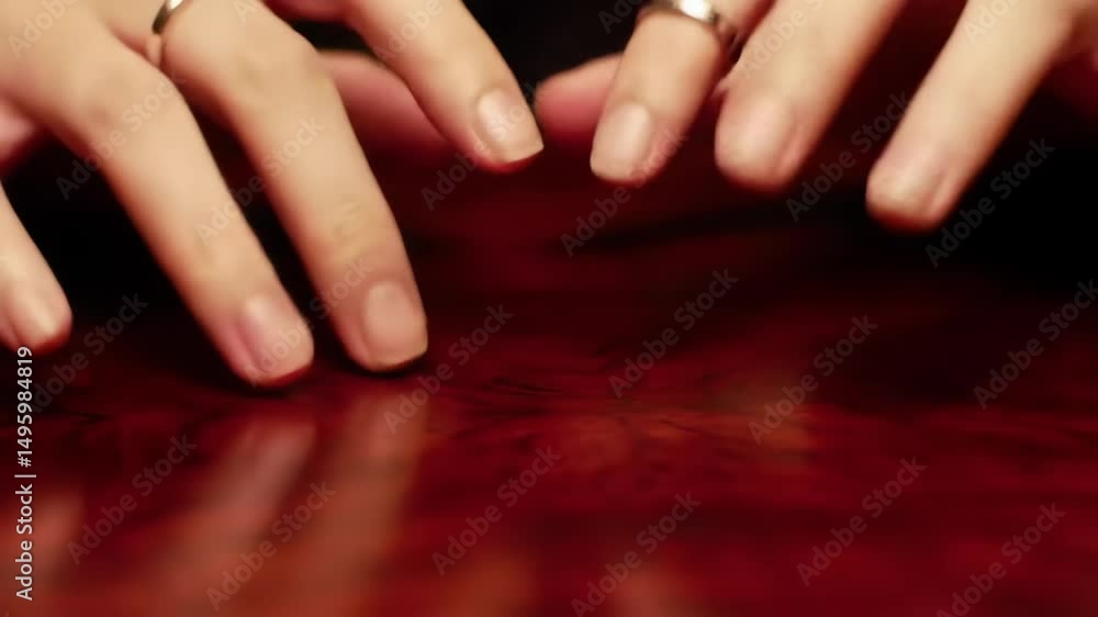 custom made wallpaper toronto digitalTwo hands rest on a shiny surface One hand wears a ring reflecting light Fingers are slightly curved creating a sense of anticipation