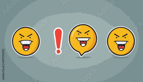 Customer satisfaction survey, service quality feedback, rating or opinion, user experience emoticon, angry or smile face review, client questionnaire concept, man shouting with satisfaction emotico