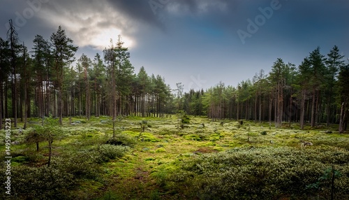 moody forrest lanscape in uppsala sweden this is a nature reserve near uppsala that is beautiful