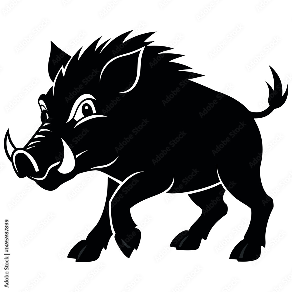 Fototapeta premium Wild Boar Silhouette