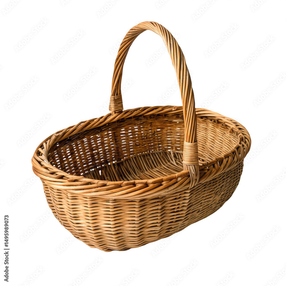 Obraz premium Wicker basket isolated object isolated on transparent background
