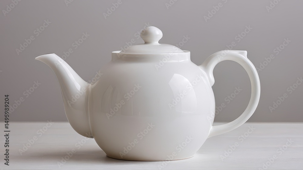Elegant white teapot mockup for product promotion and design inspiration. Elegant white teapot mockup for product promotion and design inspiration.