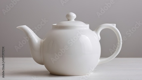 Elegant white teapot mockup for product promotion and design inspiration.