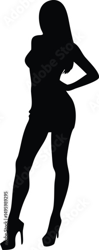 silhouette of an attractive woman posing
