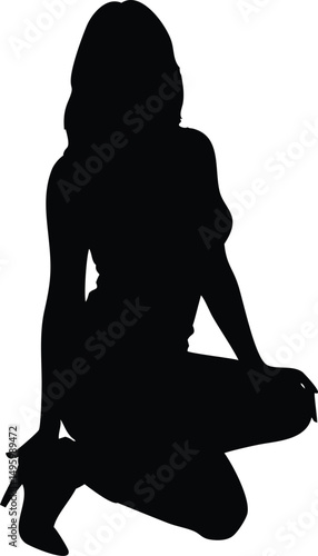 silhouette of an attractive woman posing