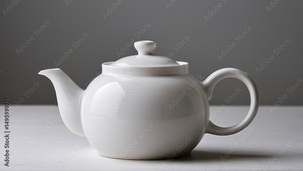 Elegant white teapot mockup for modern kitchen and dining designs. Elegant white teapot mockup for modern kitchen and dining designs.