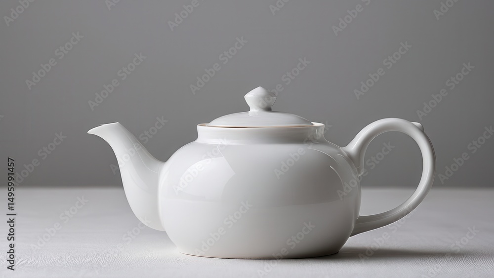 Elegant white teapot mockup for modern kitchen and dining designs. Elegant white teapot mockup for modern kitchen and dining designs.
