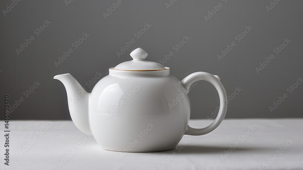 Elegant white teapot mockup for creative projects and modern kitchen designs. Elegant white teapot mockup for creative projects and modern kitchen designs.