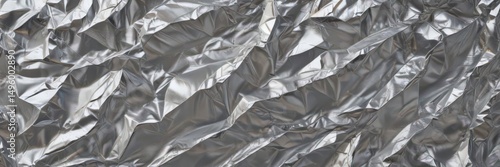 Wallpaper Mural Shimmering silver foil, crumpled texture, reflective surface,  backdrop,  shine,  glare Torontodigital.ca