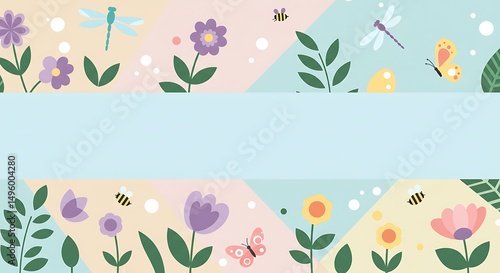 Wallpaper Mural Colorful Floral Background with Pastel Patterns for Spring Design
 Torontodigital.ca