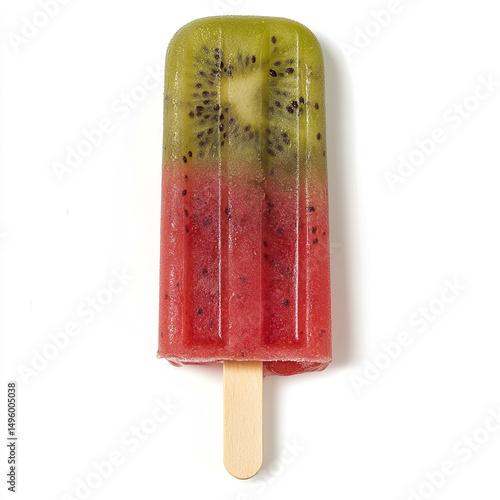 popsicle, kiwi watermelon popsicle, fruit popsicle, layered popsicle on white background