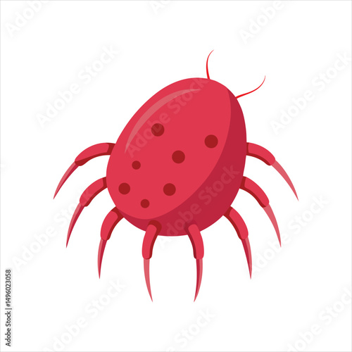Zoomed Dust Mite Illustration Scientific Vector